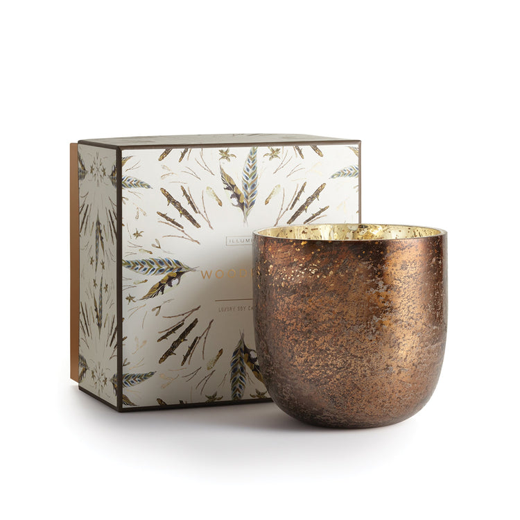 Woodfire Large Sanded Glass Candle