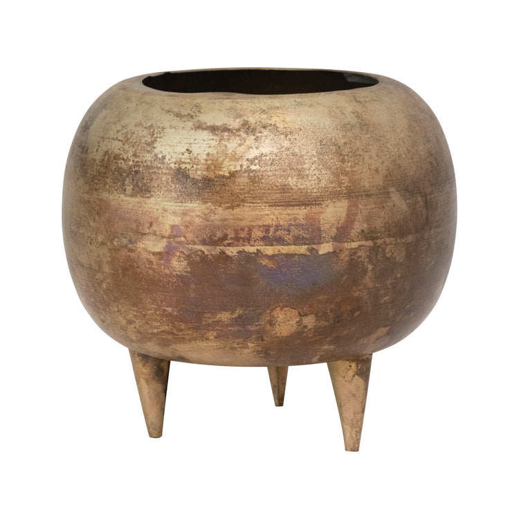 Brass Metal Footed Planter