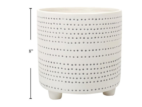 Dotty Ceramic Planter with feet, large