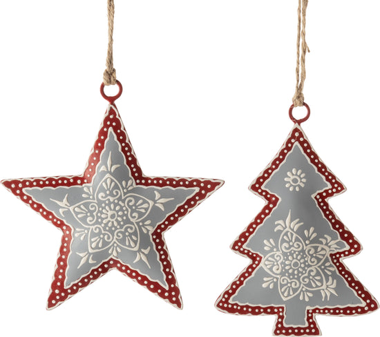 METAL STAR & TREE ORNAMENTS