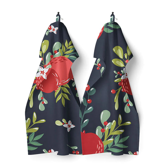 WINTER BERRY PRINTED KITCHEN TOWEL S/2