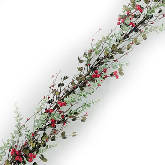 GARLAND MIXED LEAVES W/ TWIGS BERRIES 5&