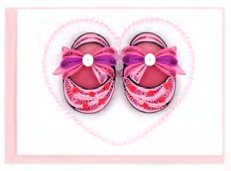 Pink Baby Booties Quilling Gift Enclosure