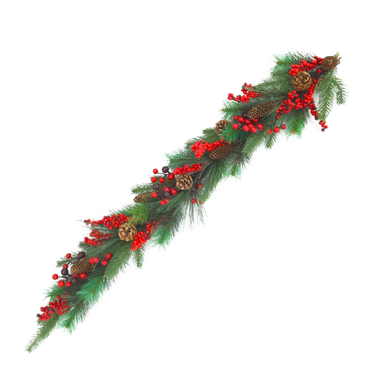 Garland with Pine and Red Berries