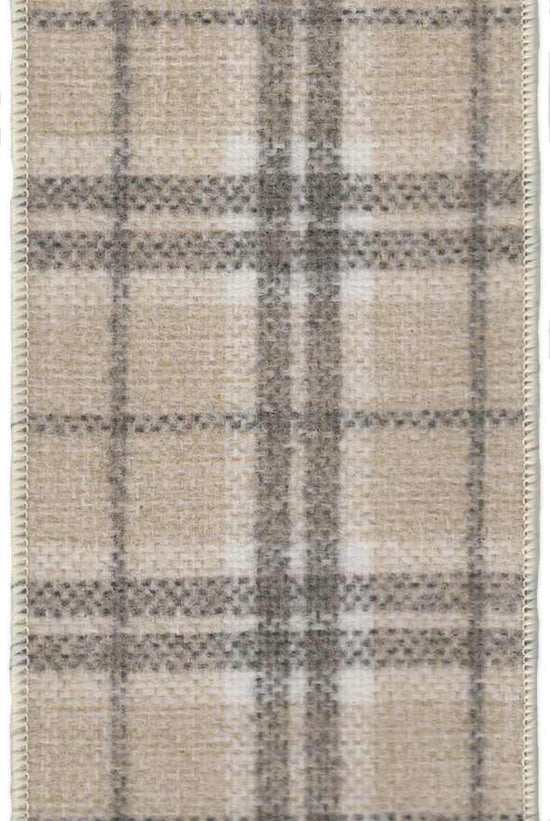 Cream Hopsack Plaid 4" x 10 yards